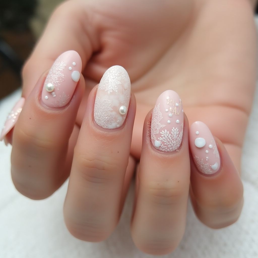 Bridal Shower Round Nail Design