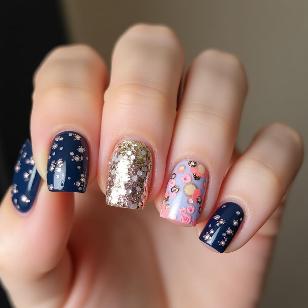 Celebration Square Nail Design
