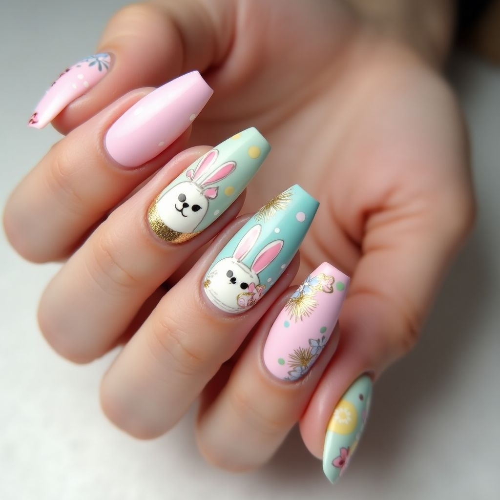 Easter Stiletto Nail Design