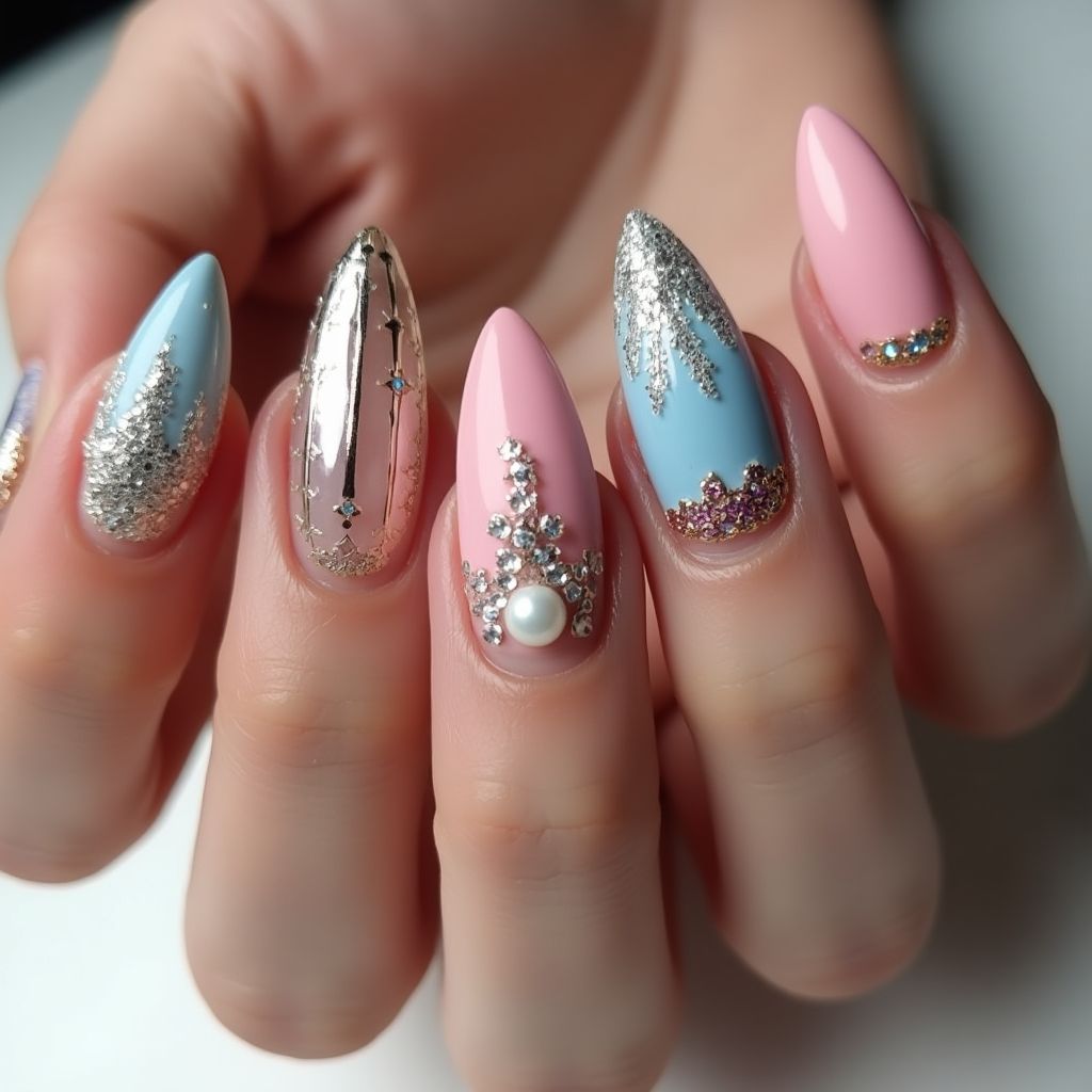 Prom Almond Nail Design