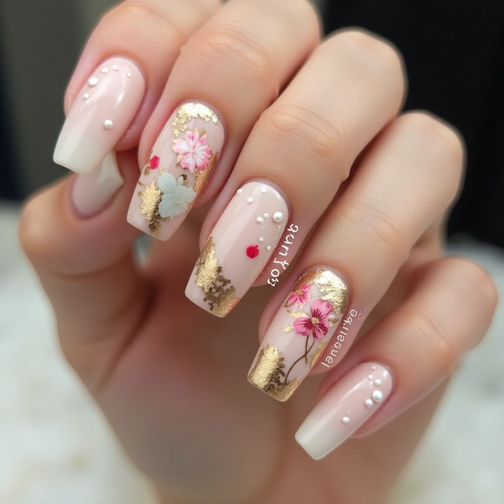 Anniversary Square Nail Design
