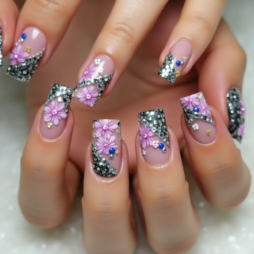 Party Square Nail Design