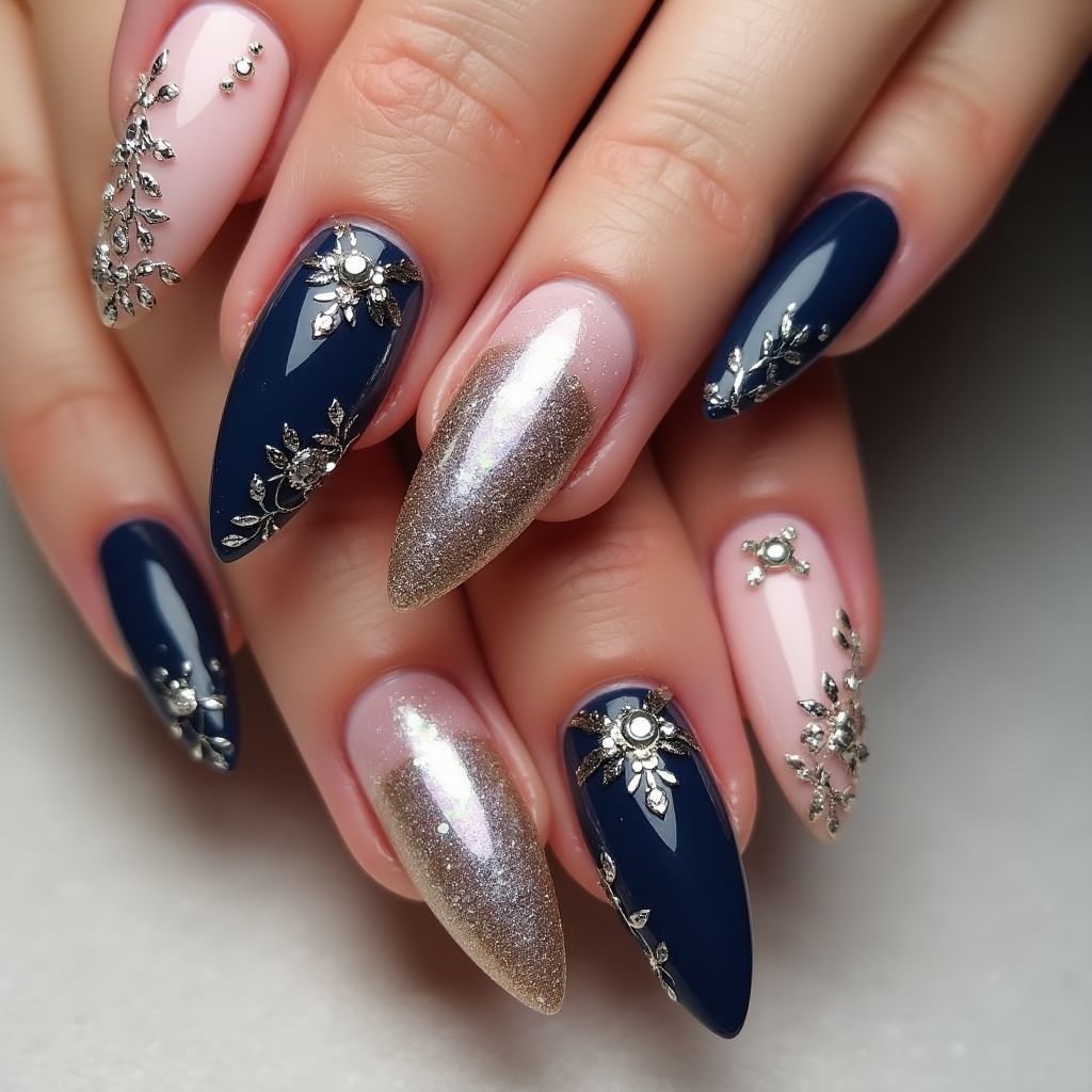 Prom Stiletto Nail Design
