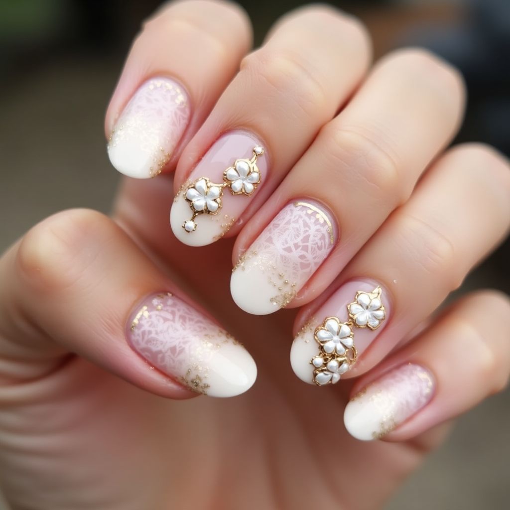 Wedding Round Nail Design