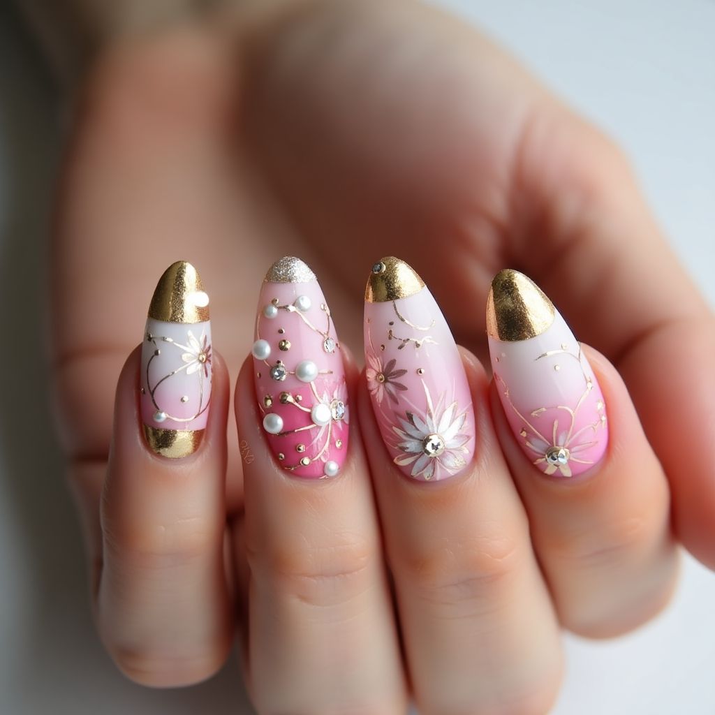 Celebration Almond Nail Design
