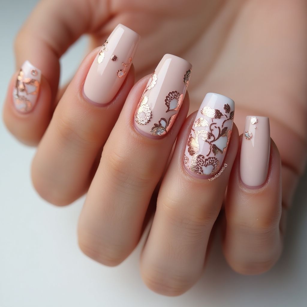Anniversary Square Nail Design