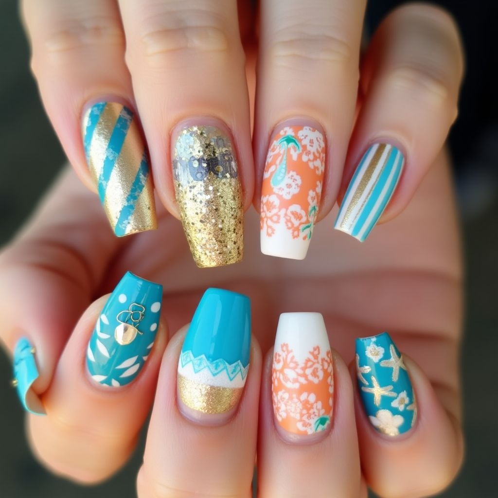 Cruise Square Nail Design