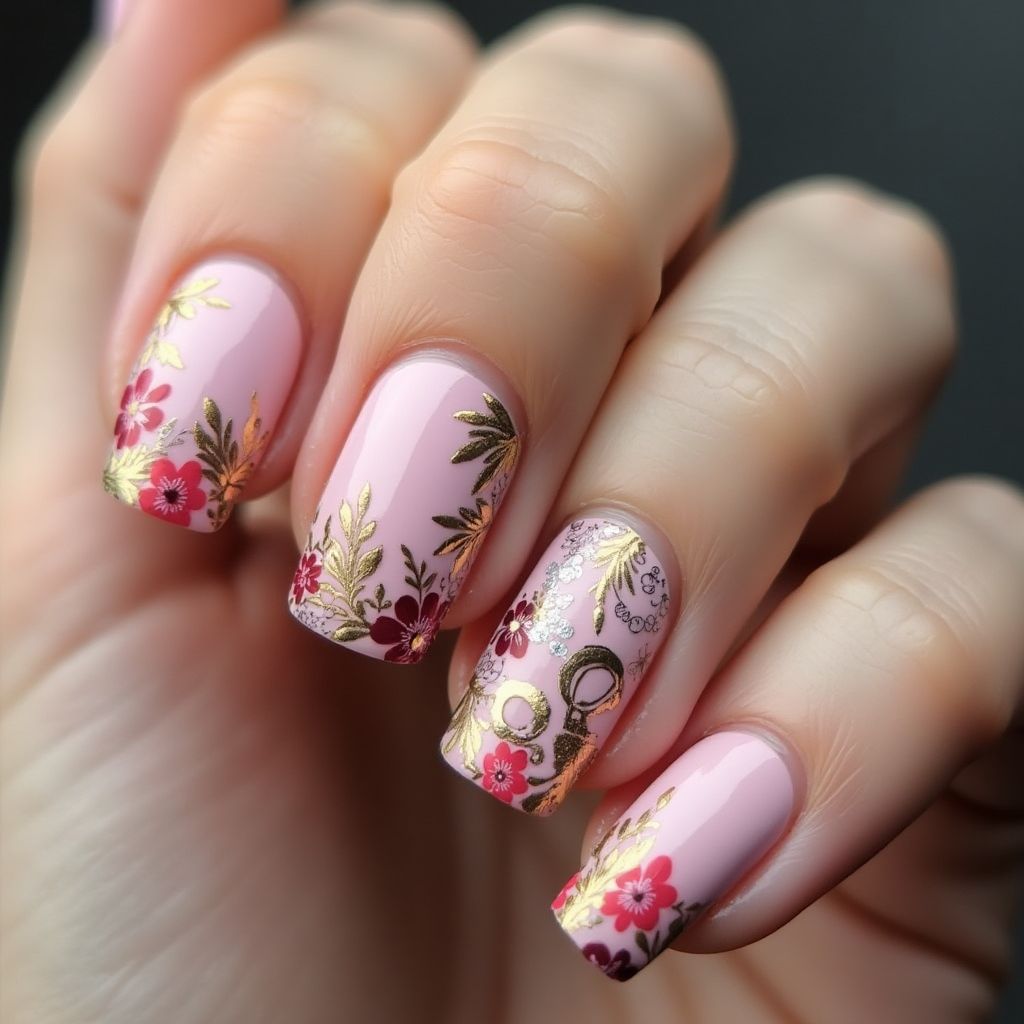 Anniversary Square Nail Design