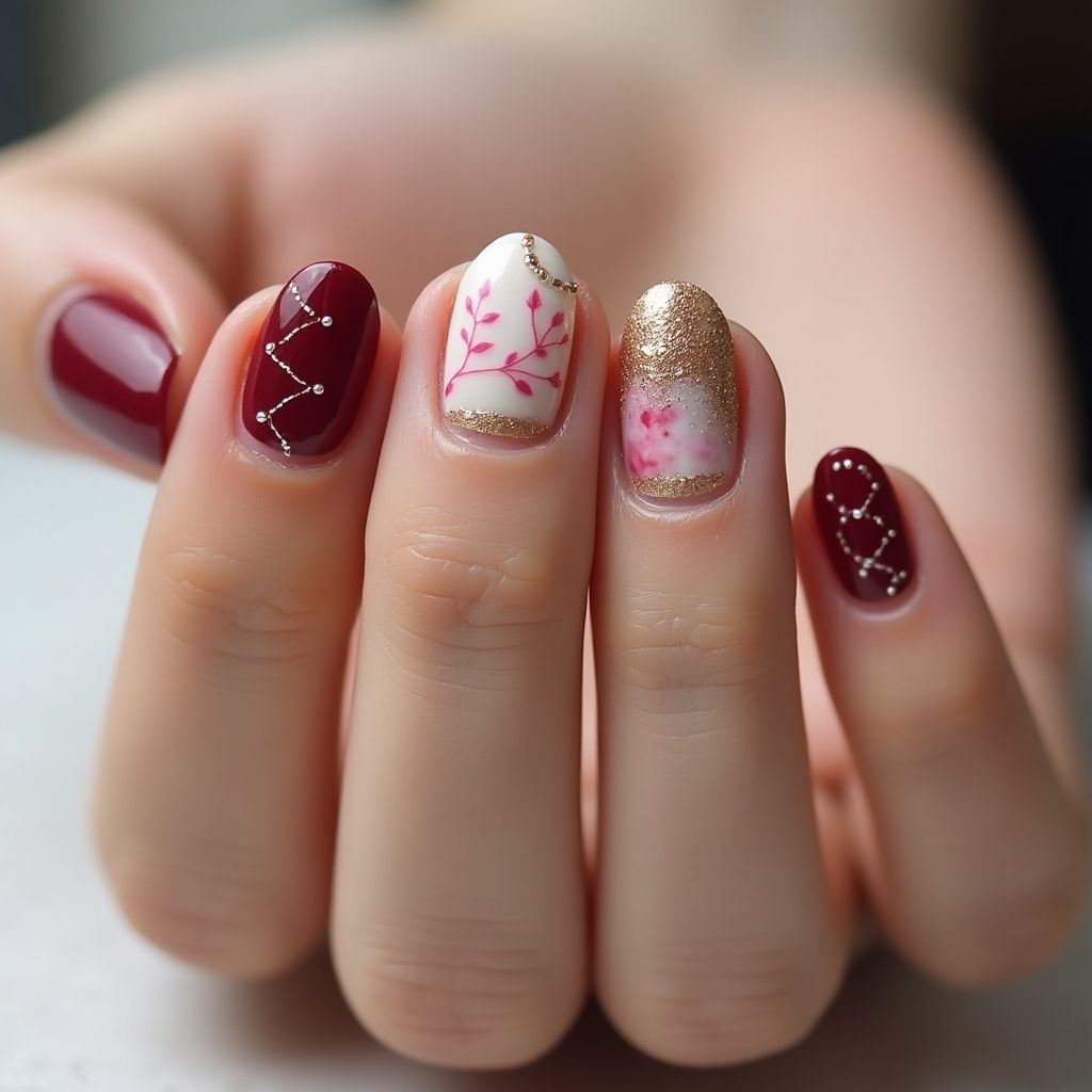 Anniversary Round Nail Design