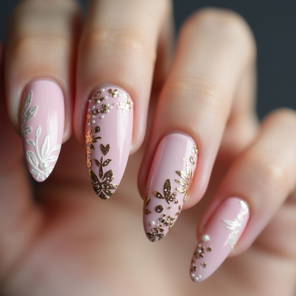Anniversary Stiletto Nail Design