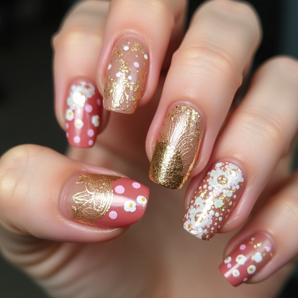 Celebration Round Nail Design