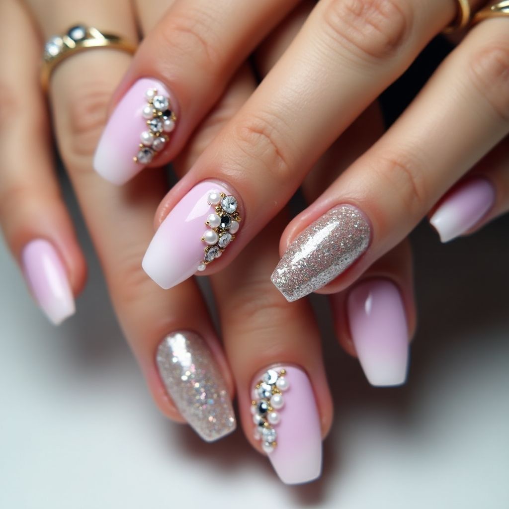 Prom Coffin Nail Design