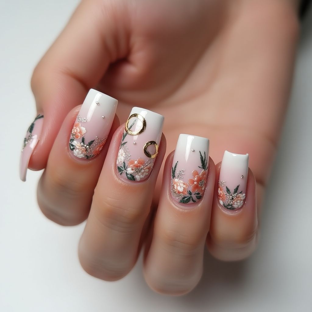 Wedding Square Nail Design