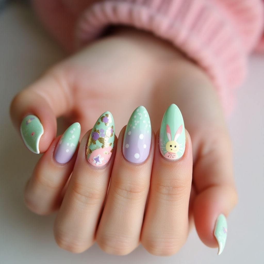 Easter Stiletto Nail Design