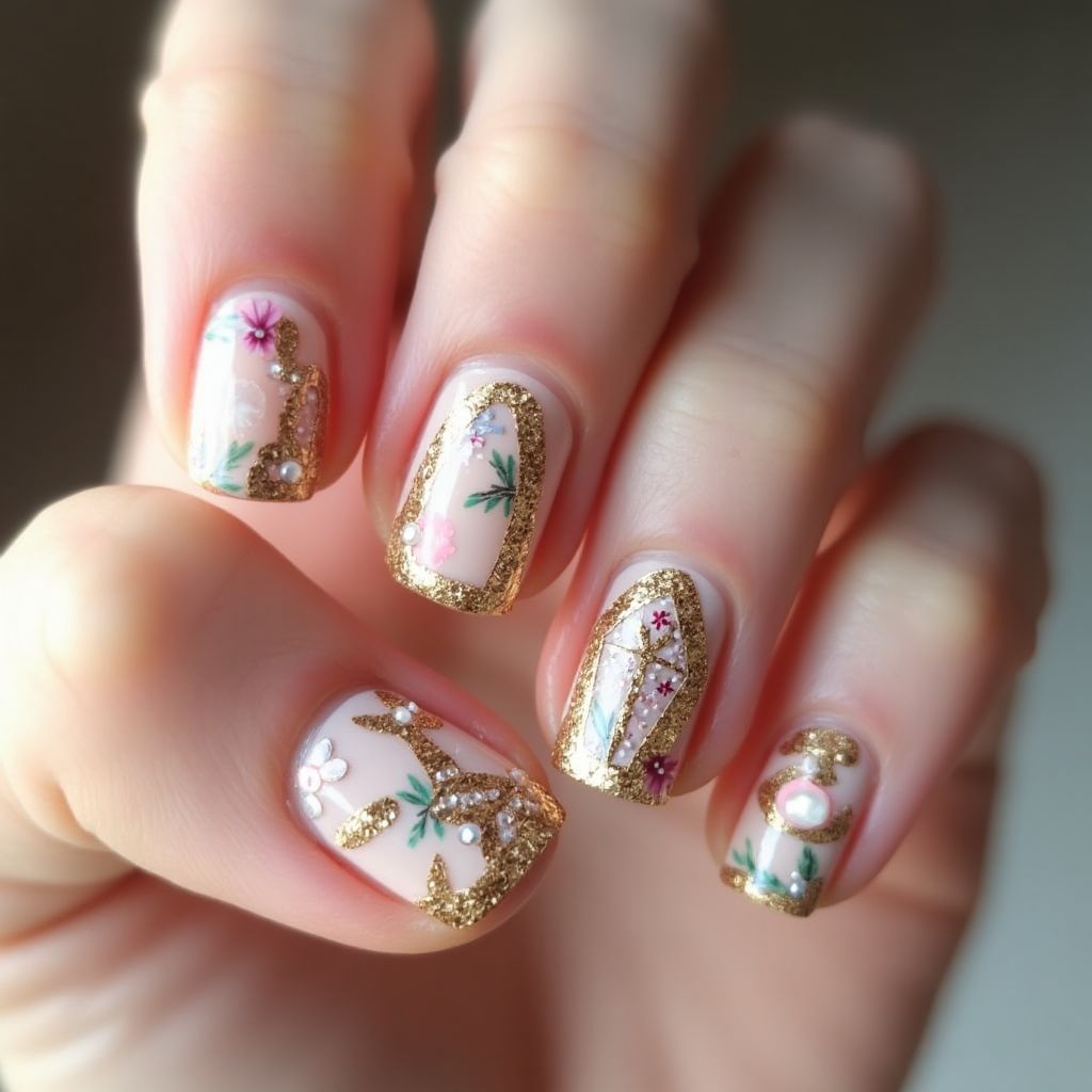 Anniversary Coffin Nail Design