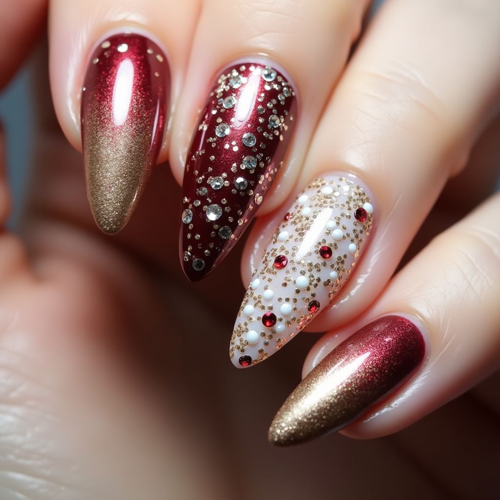 Celebration Stiletto Nail Design