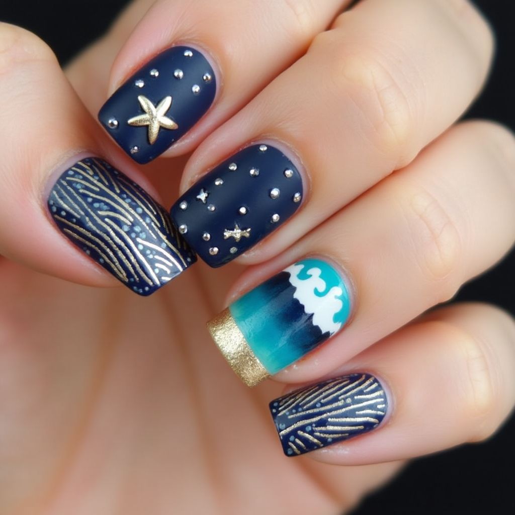 Cruise Square Nail Design