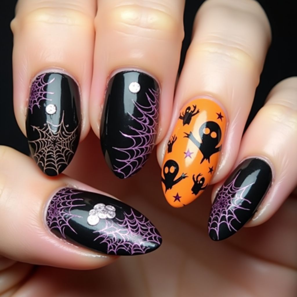 Halloween Almond Nail Design