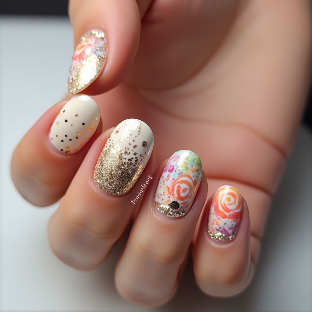 Celebration Round Nail Design