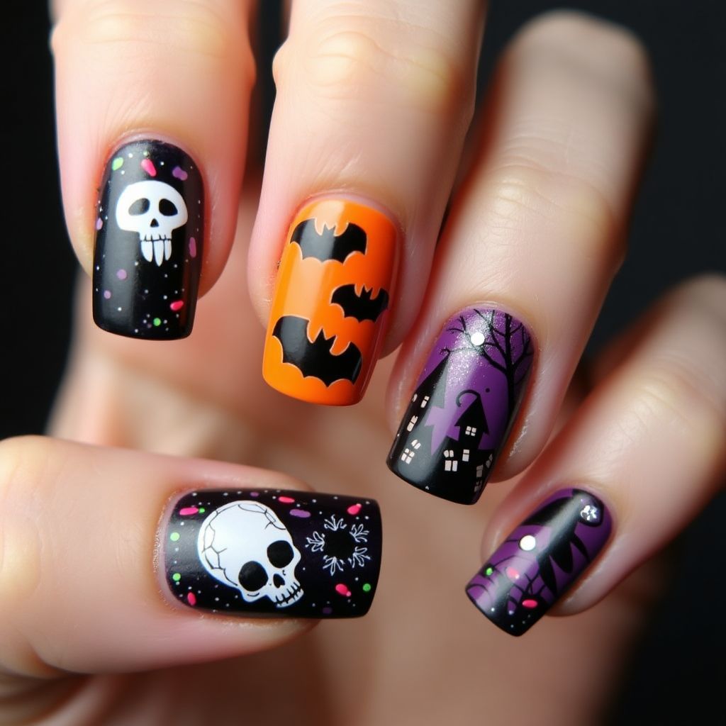 Halloween Square Nail Design