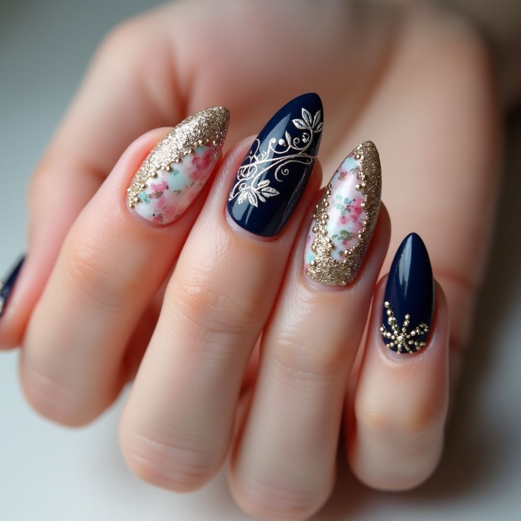 Prom Almond Nail Design
