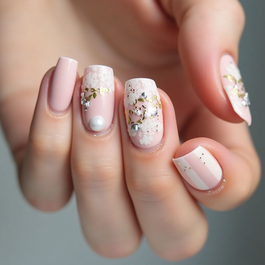 Bridal Shower Round Nail Design