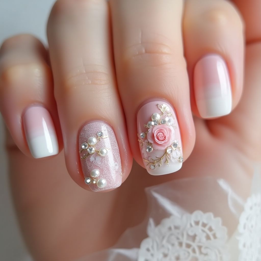 Wedding Round Nail Design