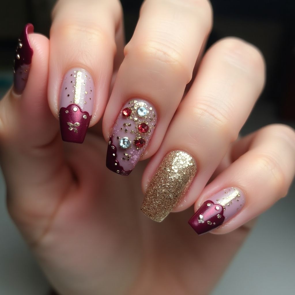 Celebration Coffin Nail Design