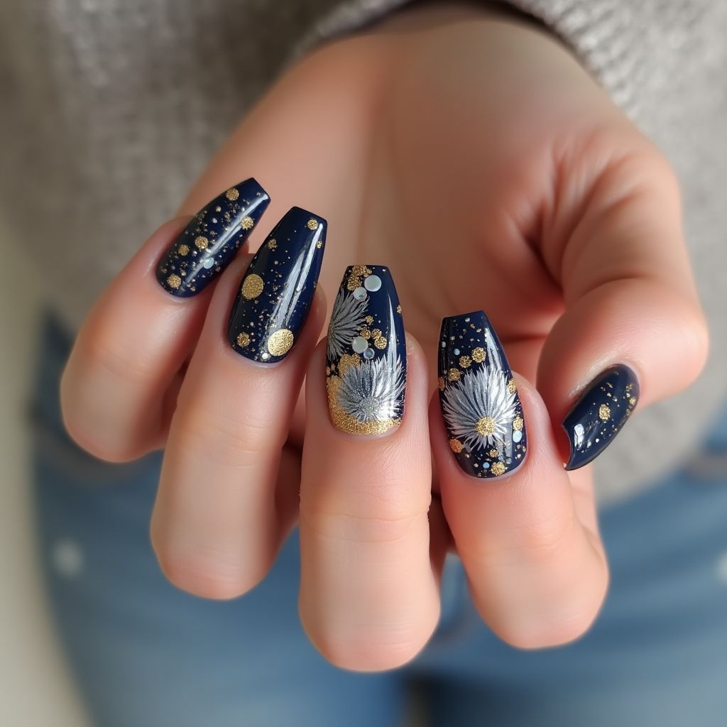 Celebration Coffin Nail Design