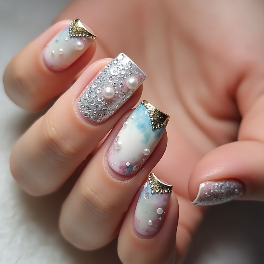 Anniversary Coffin Nail Design