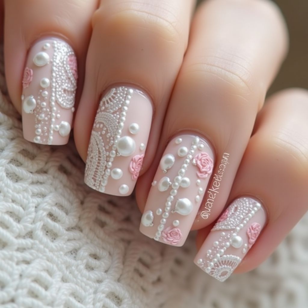Wedding Round Nail Design