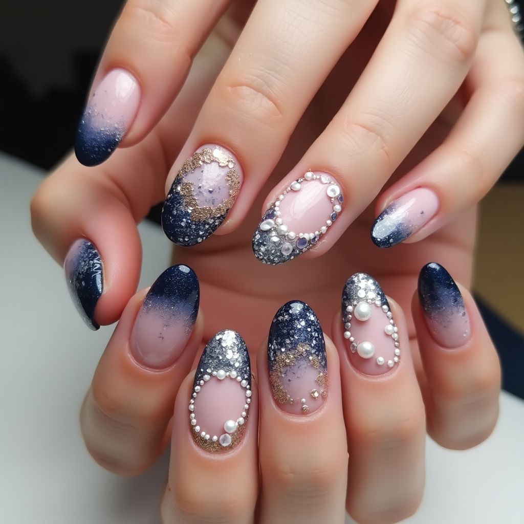 Prom Round Nail Design