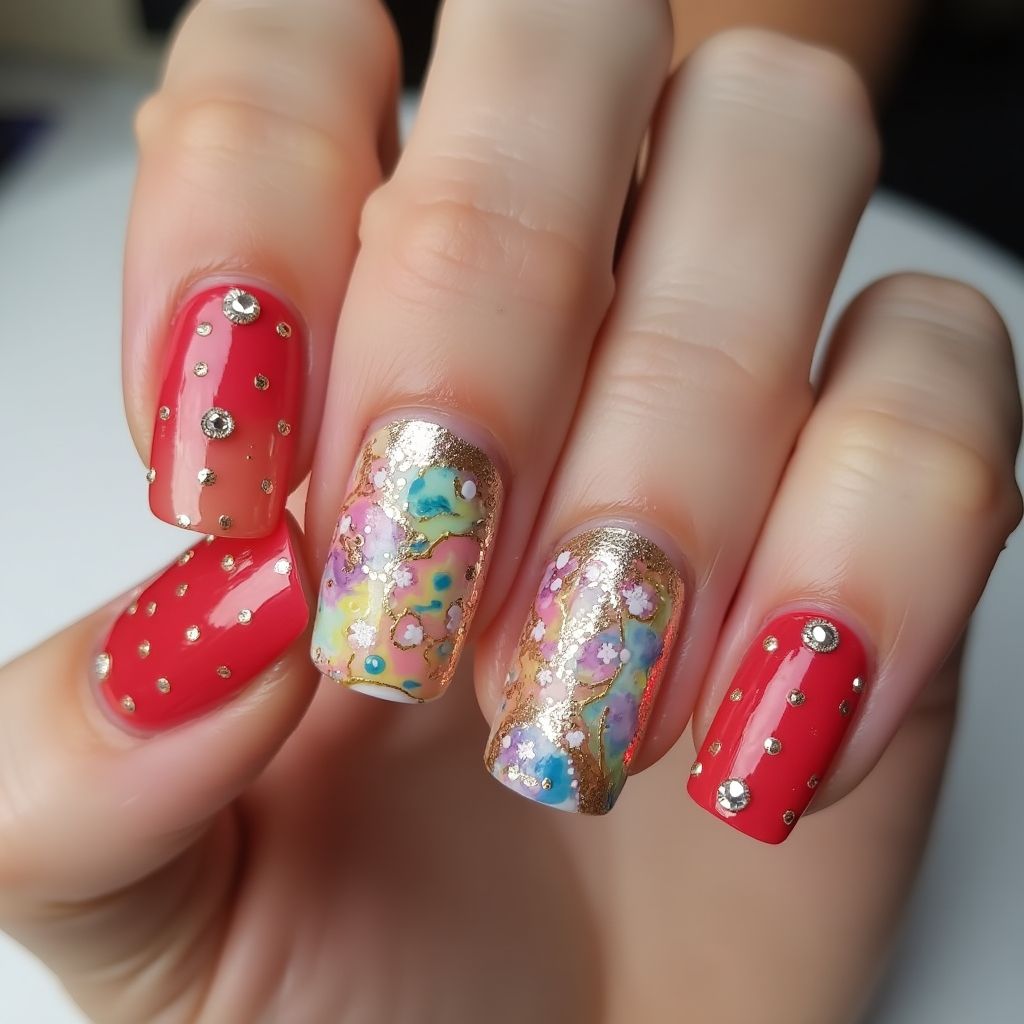 Celebration Square Nail Design