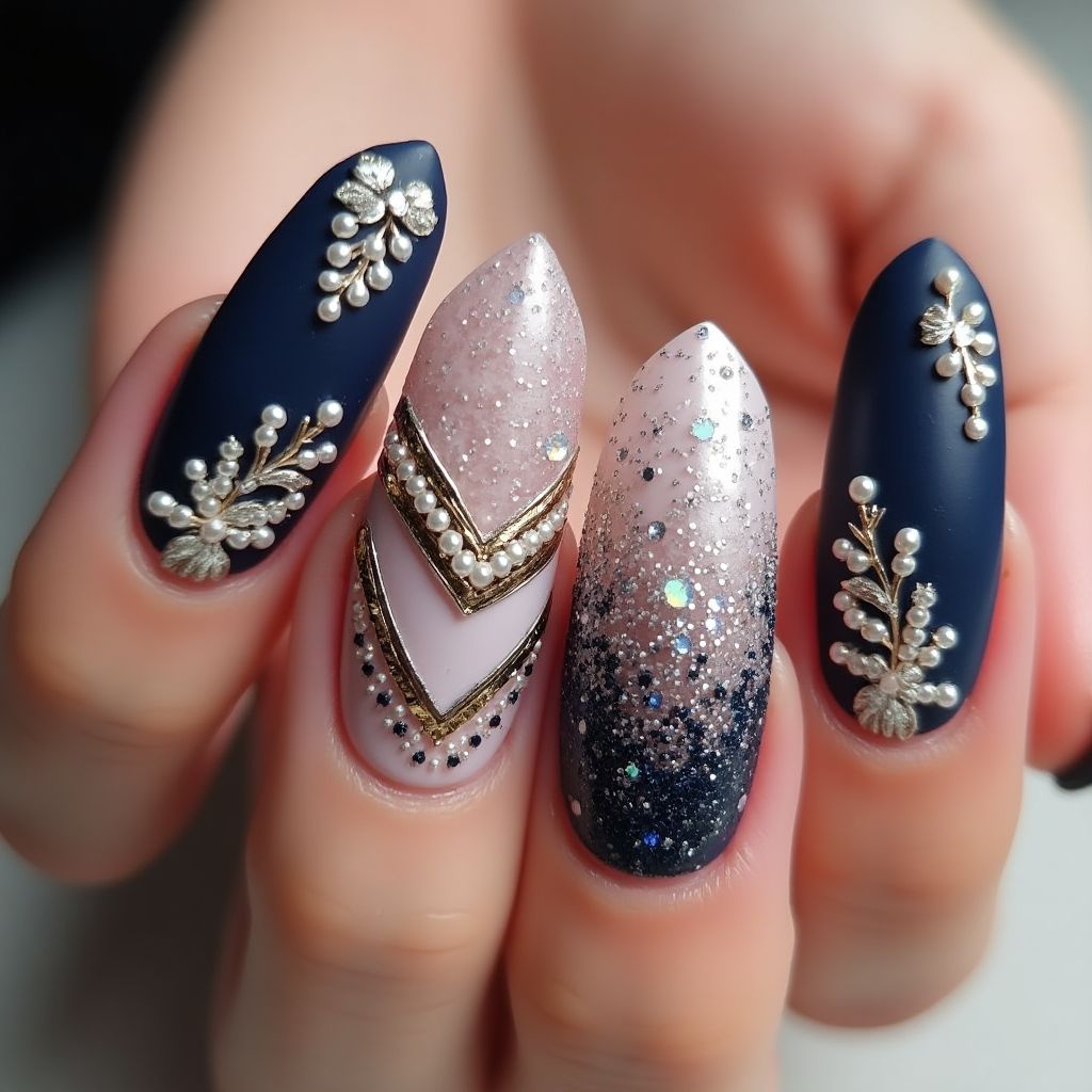 Prom Coffin Nail Design