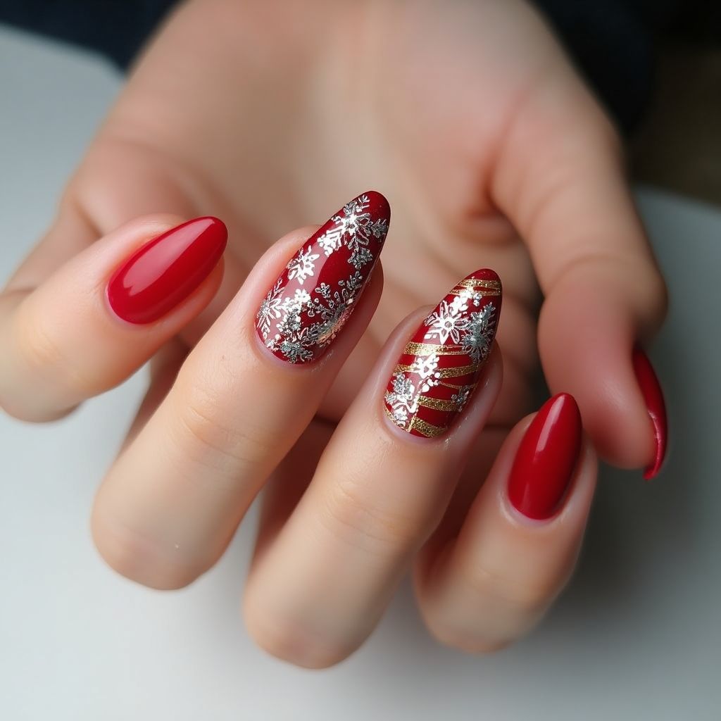 Holiday Stiletto Nail Design