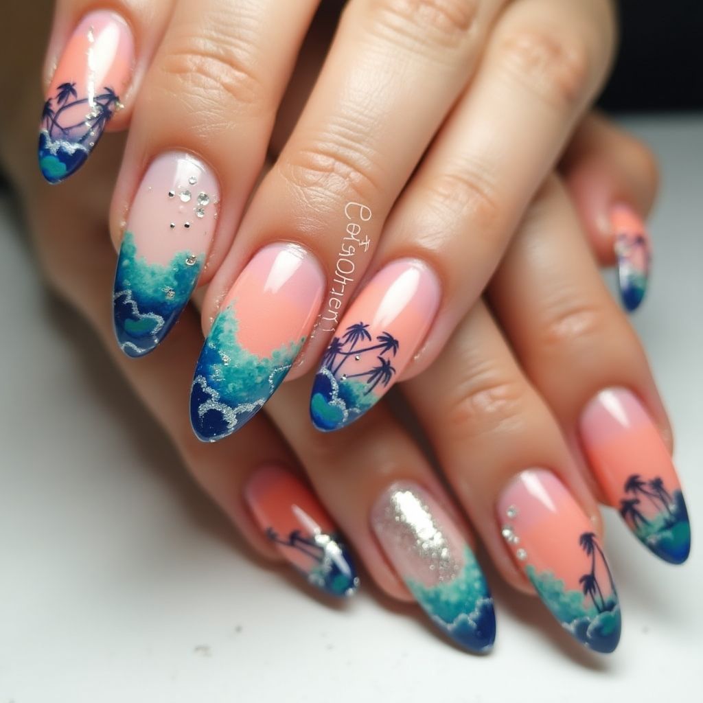 Cruise Almond Nail Design