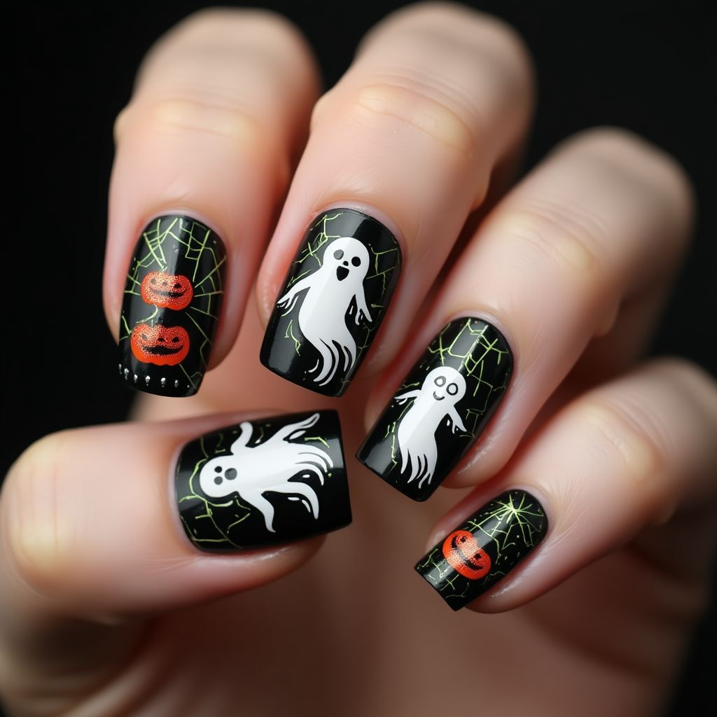 Halloween Coffin Nail Design