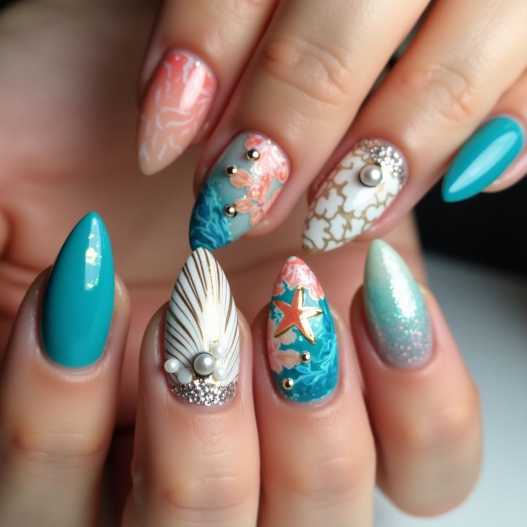 Cruise Stiletto Nail Design