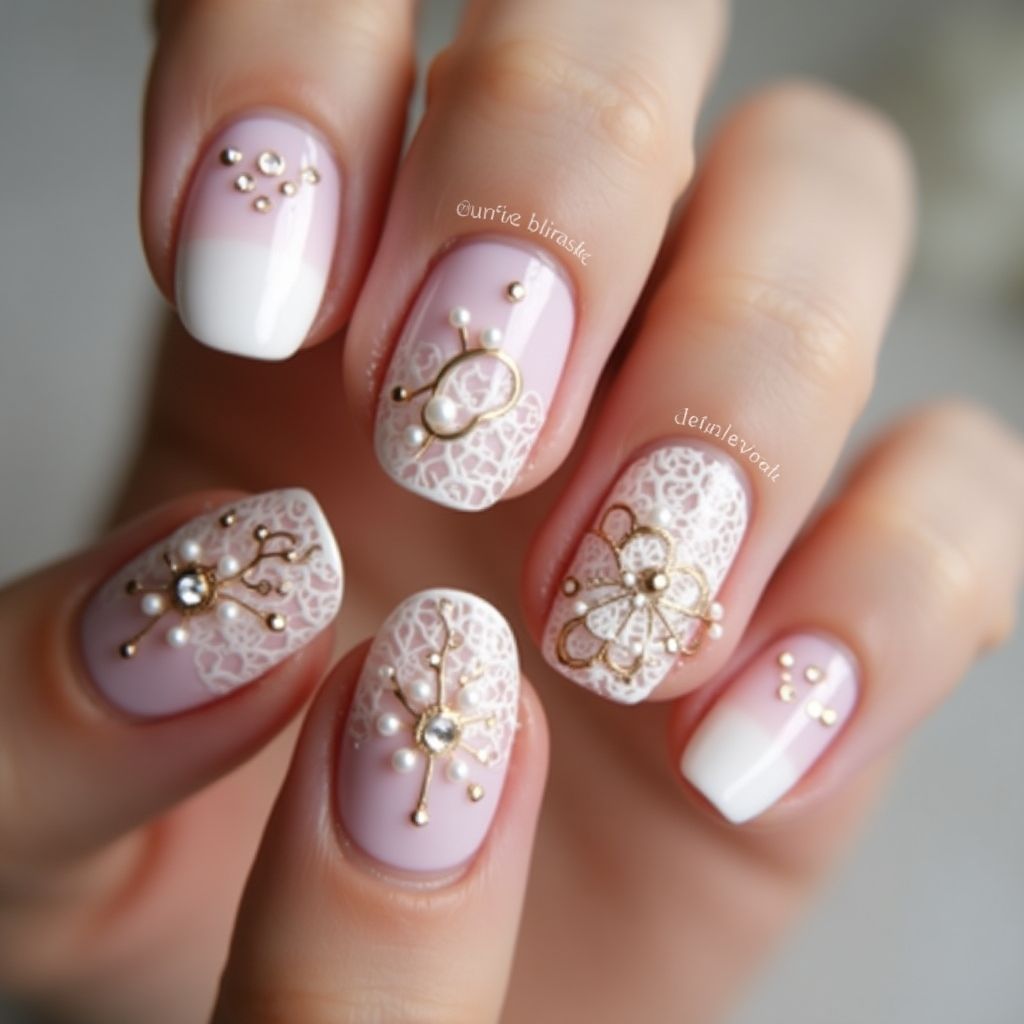 Wedding Round Nail Design