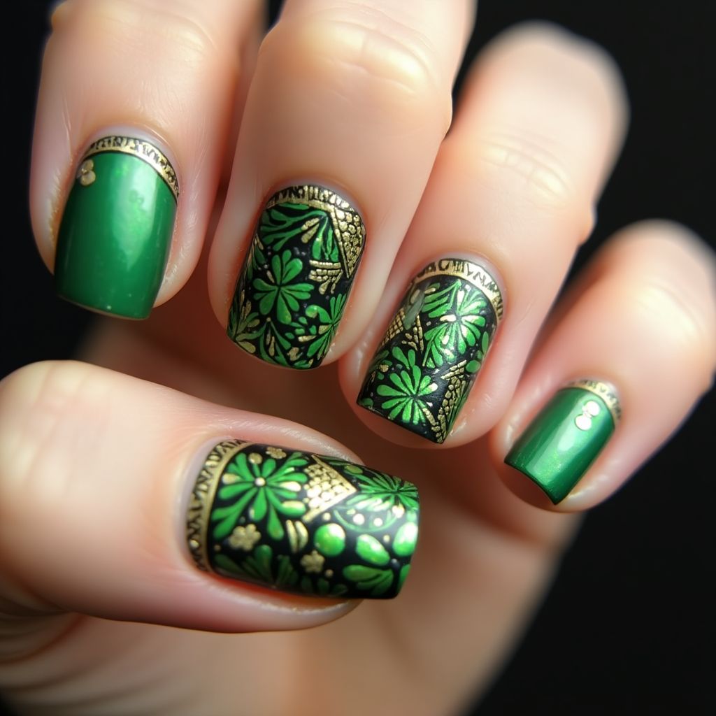 St patrick's day Square Nail Design