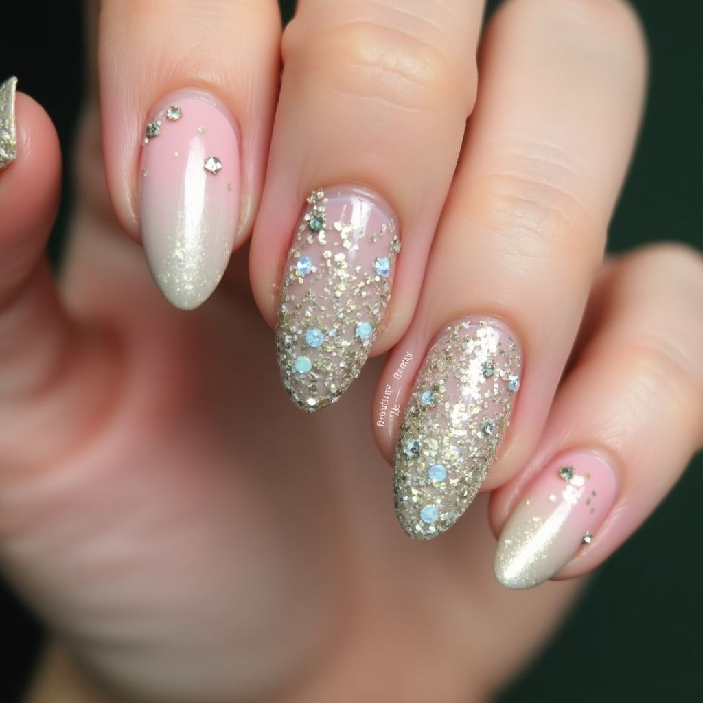 Celebration Almond Nail Design