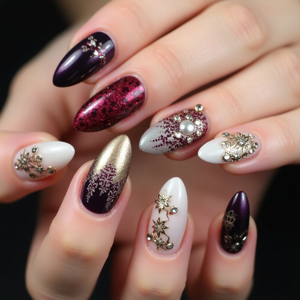 Prom Stiletto Nail Design