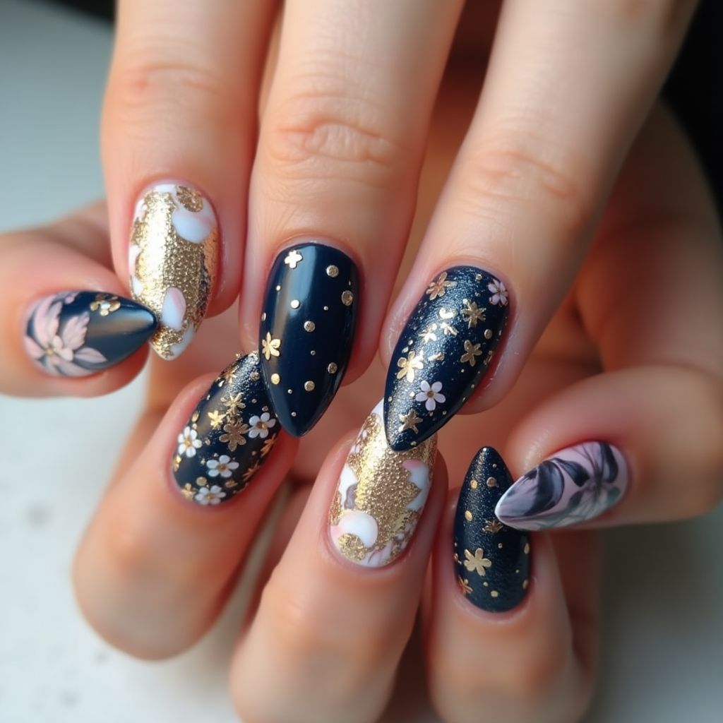 Party Almond Nail Design
