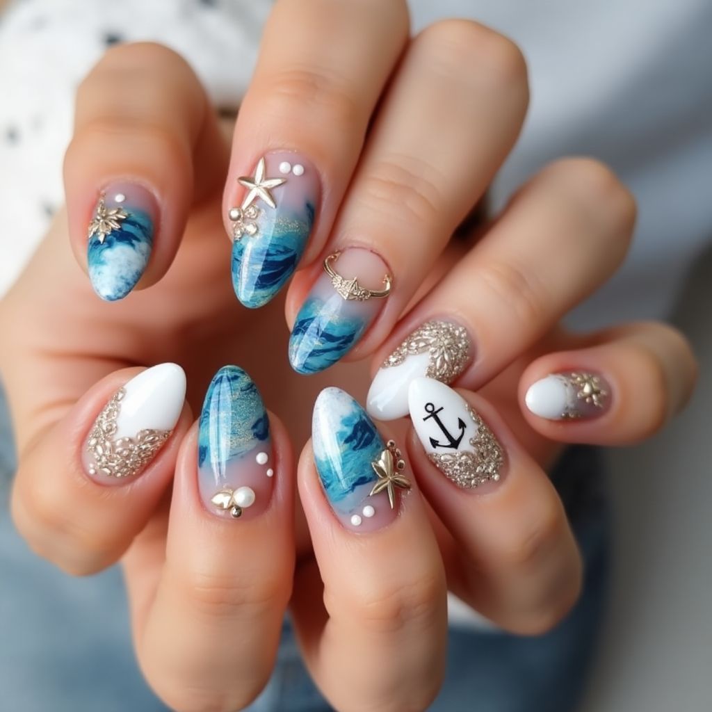 Cruise Almond Nail Design