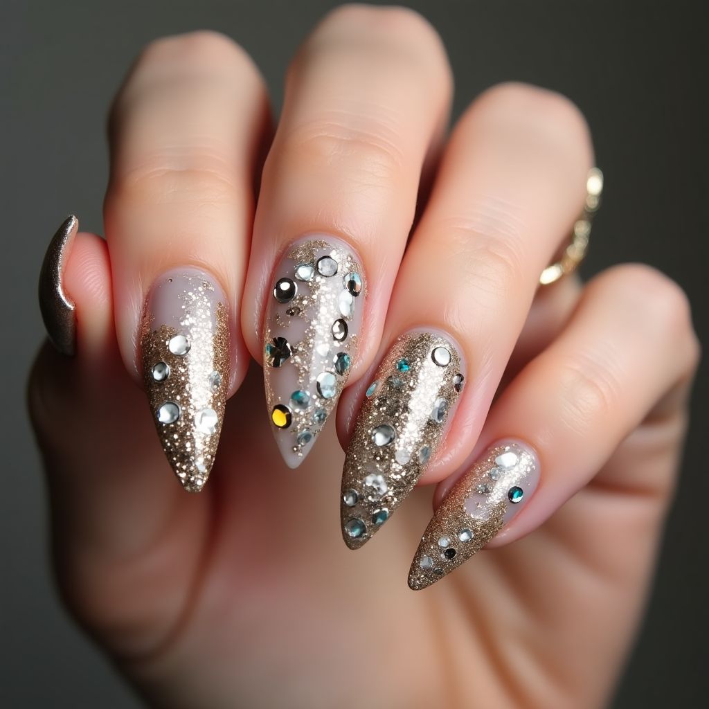 Celebration Stiletto Nail Design