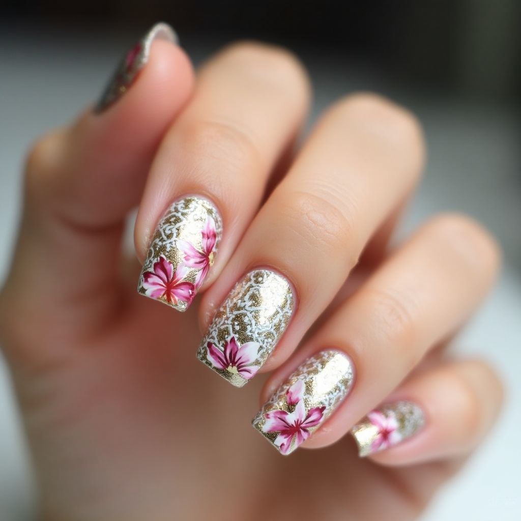 Celebration Square Nail Design