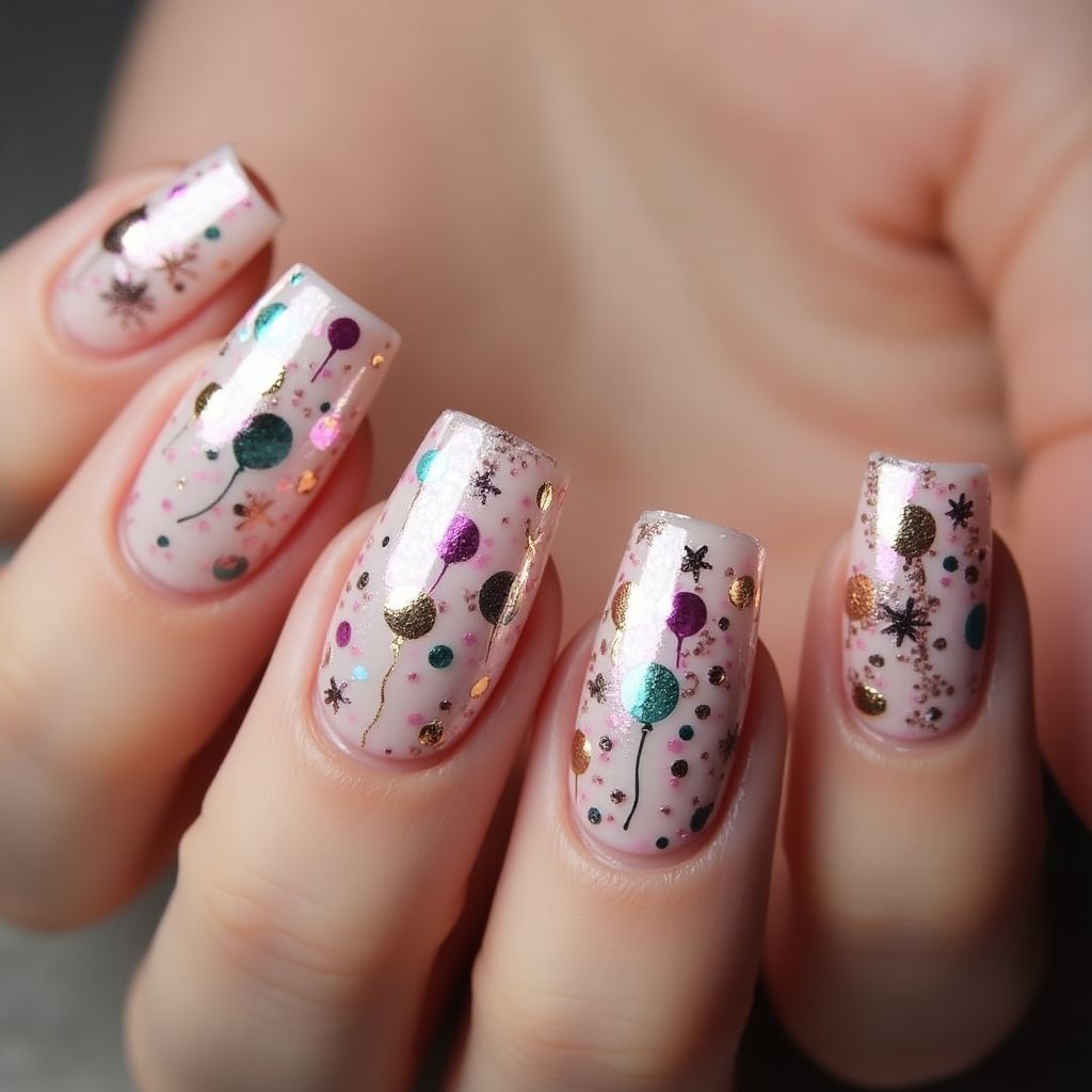 Celebration Square Nail Design