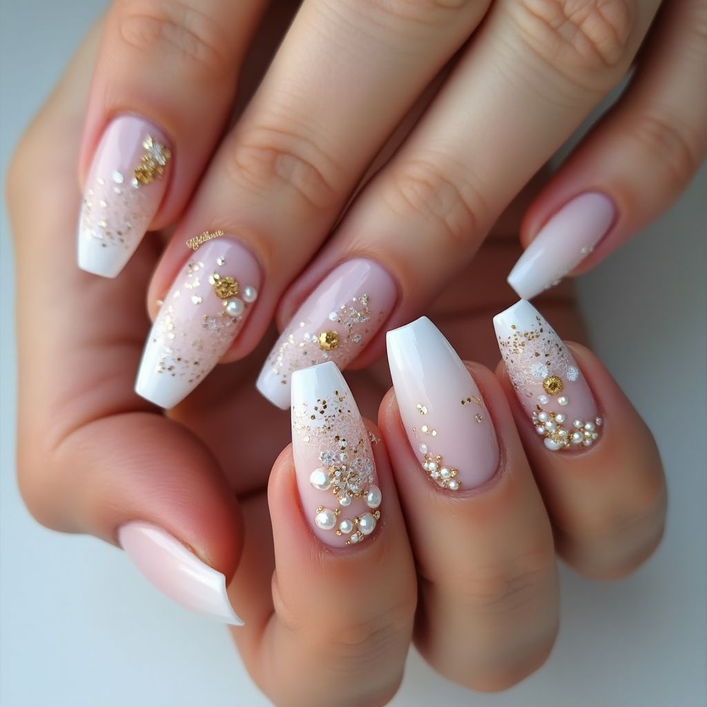 Wedding Stiletto Nail Design