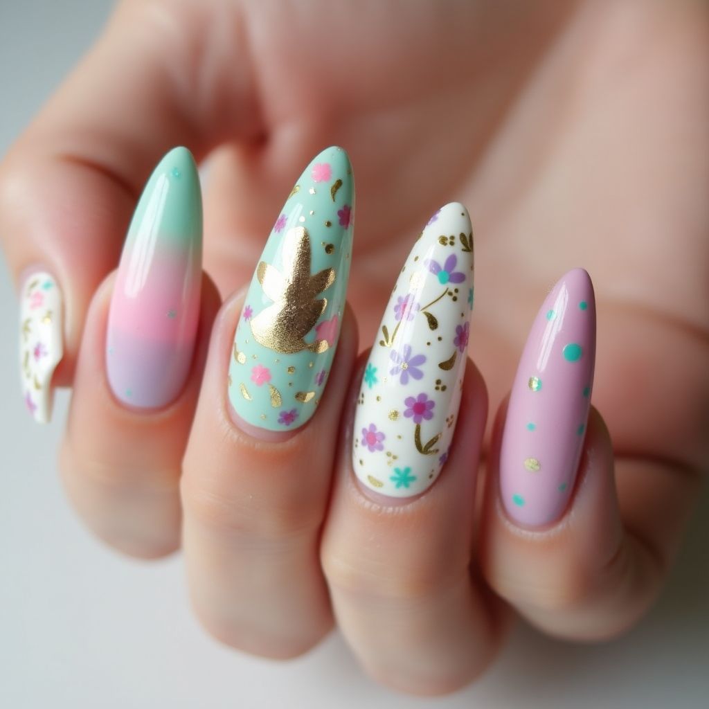 Easter Stiletto Nail Design