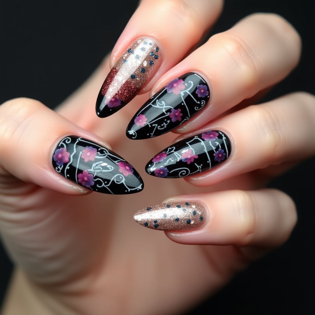 Celebration Coffin Nail Design